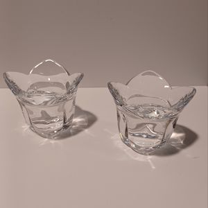 EUC Vintage PartyLite 24% Lead Crystal Votive Candle Holders - Set of 2